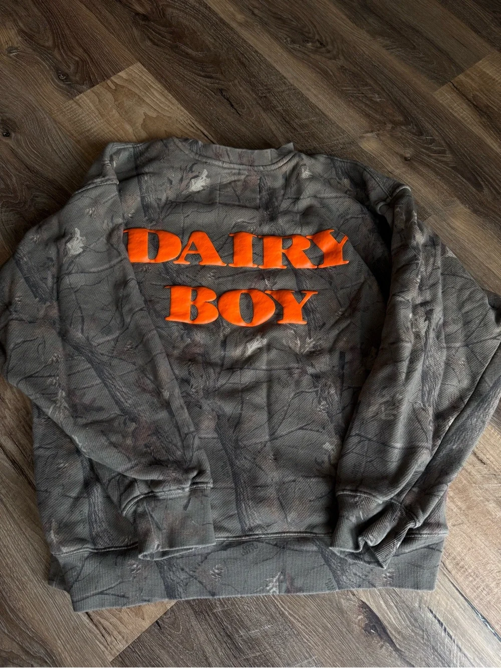 Dairy Boy EVERGREEN CAMO/ORANGE crewneck medium - Picture 5 of 5